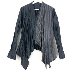 Beluva San Francisco Crinkle Pleated Asymmetric Open Front Light Jacket